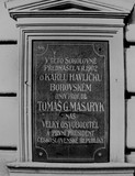 Pamìtní deska - T.G.M. - pøednáška o K. H. Borovském - pùvodní
