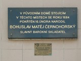 Pamětní deska - Bohuslav Matěj Černohorský