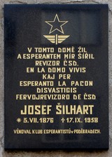 Pamětní deska - esperantista Josef Šilhart
